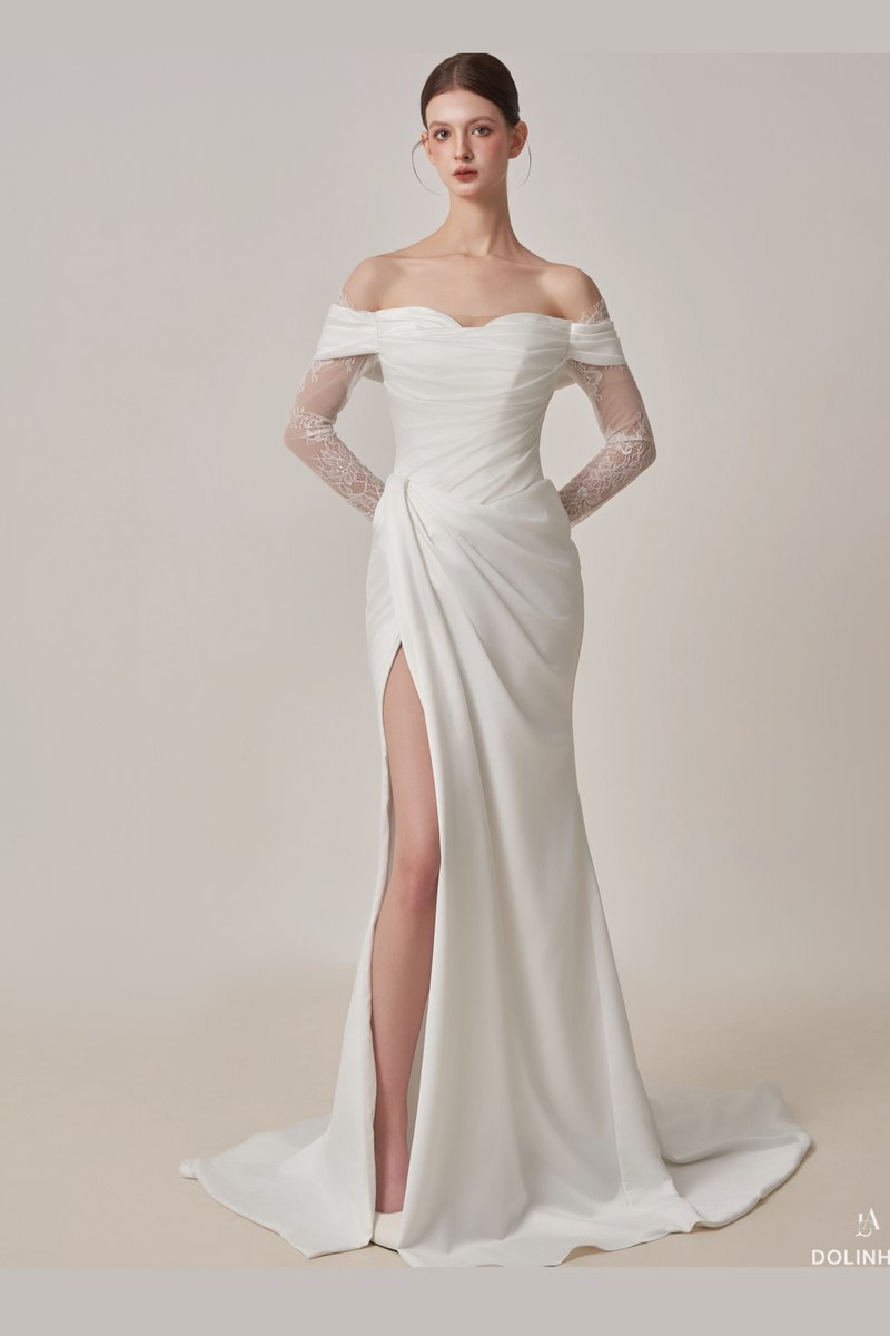 Váy cưới dáng suông sheath column
